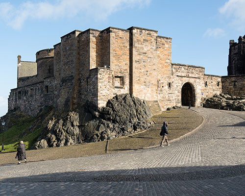 View of the water tanks and Foog's Gate from the front of the barracks