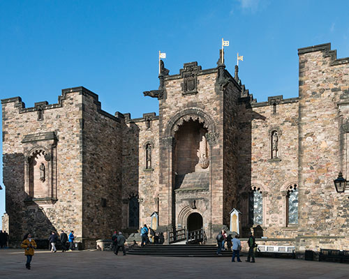 Exterior view of the Scottish National War Memorial, situated in Crown Square