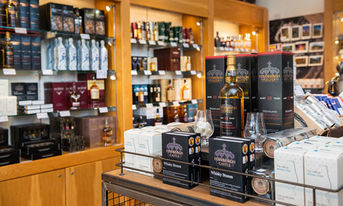 Interior of the Whisky and Finest Food shop